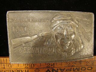 Geronimo 1904 St Louis Belt Buckle winchester rifle chief indian warrior Lyntone 2