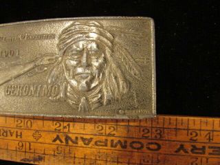 Geronimo 1904 St Louis Belt Buckle winchester rifle chief indian warrior Lyntone 3