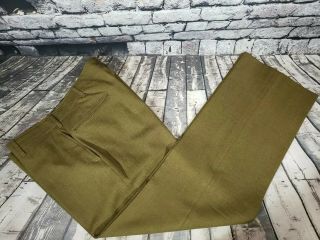 Pre Wwii Us Army Enlisted Mans Wool Serge Od Trousers 36w X33l Dated 1941