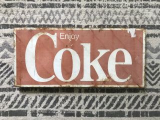 Vintage 22” Enjoy Coke Coca Cola Metal Sign