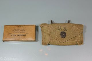 Us Ww2 Army First Aid Carlisle Bandage Pouch Bab Co 1942 Cardboard Bandage S296
