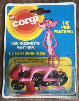 Vintage 1979 Corgi Juniors 19 The Pink Panther Bike (rare)