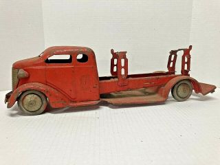 Vintage 1930 ' s Turner Toy Fire Truck Pressed Steel 20.  5 Inches Parts Restoration 3