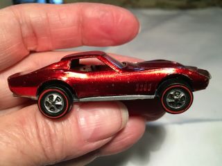 1968 Hot Wheels Redline Custom Corvette Red W/ Dark Interior