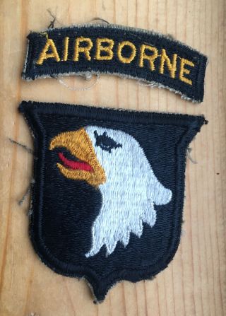 Ww2 Wwii 101st Airborne Paratrooper Patch Screaming Eagle W/ Tab