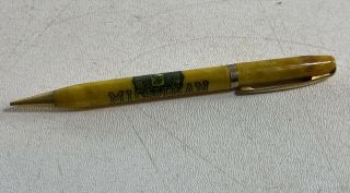 Vintage University Of Michigan Holt Pen Co.  Marble Yellow Mechanical Pencil