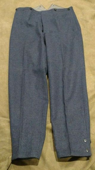 Swiss Army Ww2 Vintage Dark Blue Wool Trousers 36x32 Dated 1941 Cond
