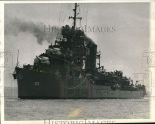 1942 Press Photo Wwii Destroyer " Uss Shaw " During A Trial Run After Repairs