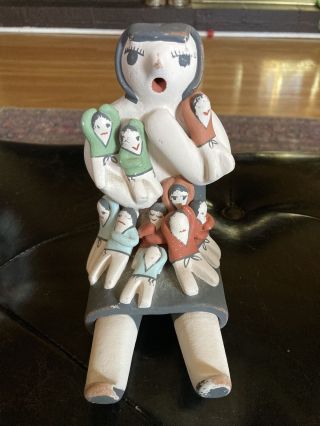 Native American Jemez Pottery Storyteller By Fragua Figurine Statue Sculpture 6”