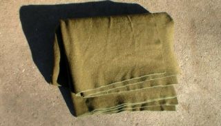 Old Relic Us Military Ww2 To Vietnam War Wool Olive Drab Green Army Blanket