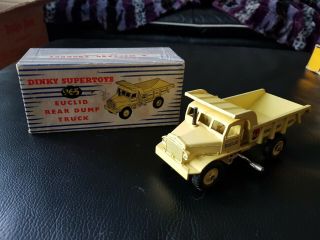 Vintage Dinky Supertoys 965 - Euclid Rear Dump Truck - Yellow -,  Box