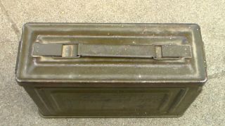 Old Relic US WW2 era EMPTY Metal Cal.  30 CANCO Ammunition Box / Ammo Can 2