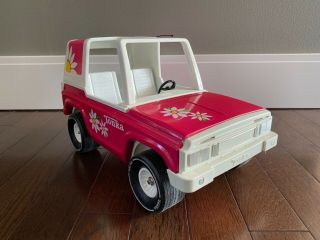 Vintage 1970’s Hot Pink Daisy Tonka Jeep Bronco Barbie Style Metal Made In Usa
