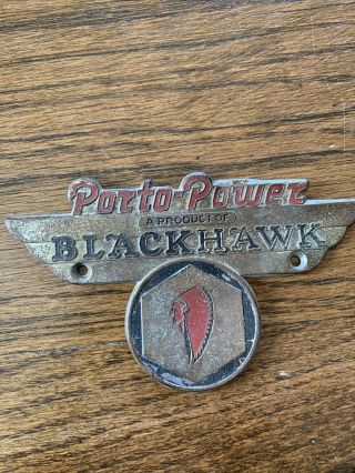 Vintage Metal Porto Power Body Repairing By Blackhawk Plate/sign