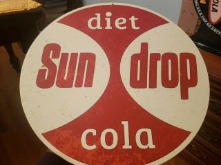Vintage Like Sun Drop Cola 14 " Round Heavy Duty Metal Soda Pop Advertisement