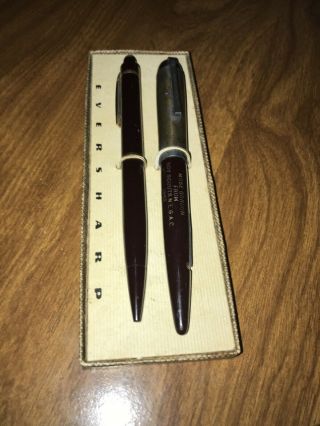 Vintage Pen And Lead Pencil Set Eversharp Dated 1943 On Quill Pen