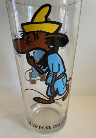 Slow Poke Rodriguez Pepsi Glass 1973 Collector Series Looney Toons Black Letters