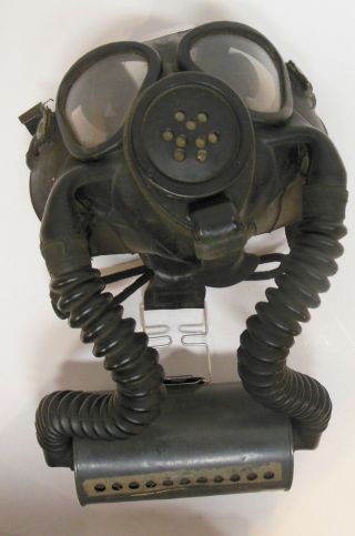 Vintage U.  S.  Navy Mark Iv Gas Mask W/ Canister Usn World War Ii 1944