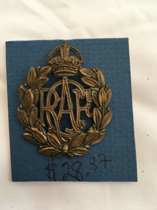 Wwii Royal Canadian Air Force Rcaf Metal Cap Badge