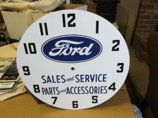 14.  25 " Ford V8 Sales And Service Neon Metal Clock Face