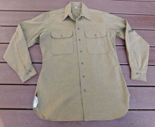 Wwii U.  S.  Army Enlisted Wool Shirt Size 15x34 Dated 1944 Unissued