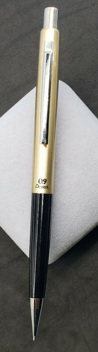 Vintage Pentel S59 Mechanical Pencil 0.  9mm Light Gold/black Made In Japan