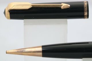 Vintage (1956) Parker Duofold Mechanical Pencil,  Black With Rolled Gold Trim