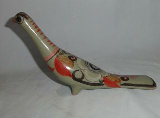 Tonala Pottery (mexican Folk Art) Bird (green/red/yellow)