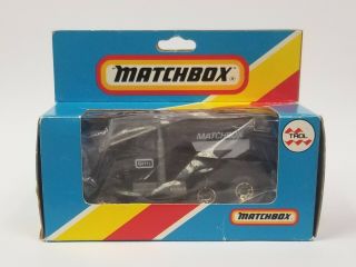 1983 Matchbox/inbrima/trol - Peterbilt Tanker Truck - Black/getty/gold Wheels