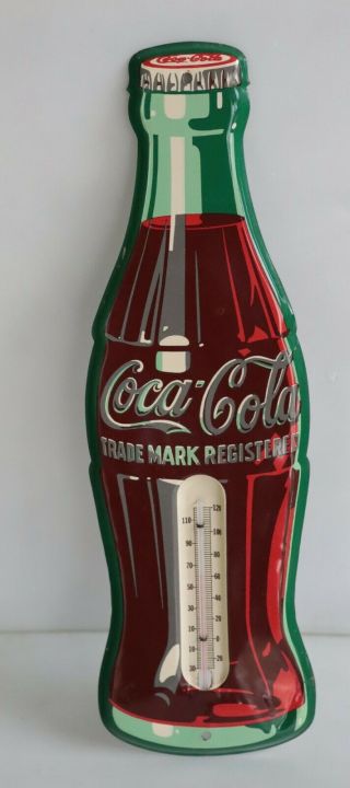 1956 Coca Cola Bottle Thermometer Sign A,