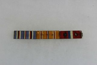 Us Ww2 Wolf Brown Pacific 3 Place Ribbon Bar Pin Back.  Missing Devices.  M313