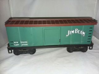 Casey Jones Jim Beam 1990 Green Box Car Train Railroad Empty Decanter 2
