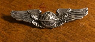 Authentic Ww2 U.  S.  Army Air Corps 2” Sterling Navigator Pilot Pin