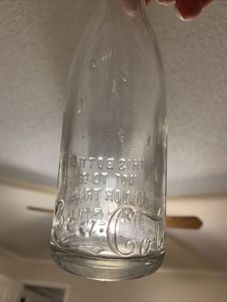 Straight Sided Coca - Cola Embossed Heel Script Soda Bottle Kansas City,  Mo.  Clear