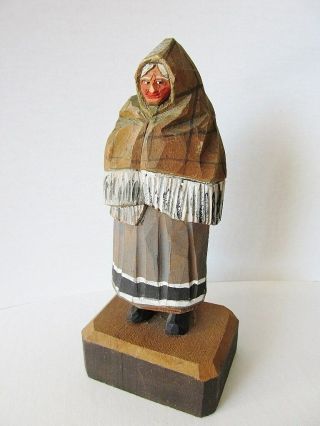 Wood Carved Figure,  By Noted Canada Carver Jean Lelievre,  " Habitante ",