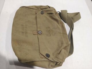 U.  S.  Wwii Light Weight Army Service Gas Mask Bag Od Canvas Bag Only Ww2