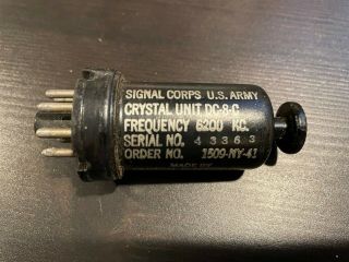 Signal Corps Us Army Crystal Unit Dc - 8 - C Frequency 6200 Kc