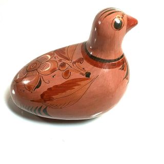 Burnished Tonala Bird Mexican Folk Art Pottery Red Clay