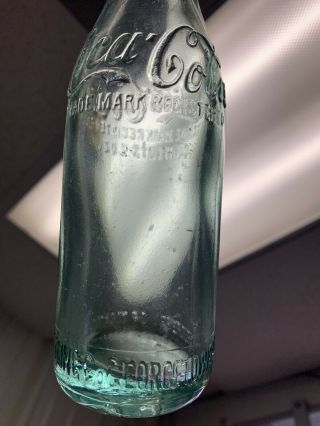 Straight Sided Coca - Cola Embossed 7oz Soda Bottle Georgetown,  Sc Blue Color