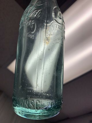 STRAIGHT SIDED COCA - COLA EMBOSSED 7oz SODA BOTTLE GEORGETOWN,  SC BLUE COLOR 2