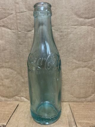 STRAIGHT SIDED COCA - COLA EMBOSSED 7oz SODA BOTTLE GEORGETOWN,  SC BLUE COLOR 3