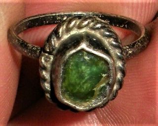 Vintage Navajo Green Turquoise Sterling Silver Ring Classic Design Vafo