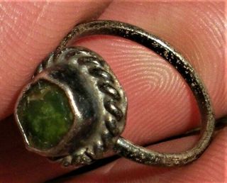 VINTAGE NAVAJO GREEN TURQUOISE STERLING SILVER RING CLASSIC DESIGN vafo 3