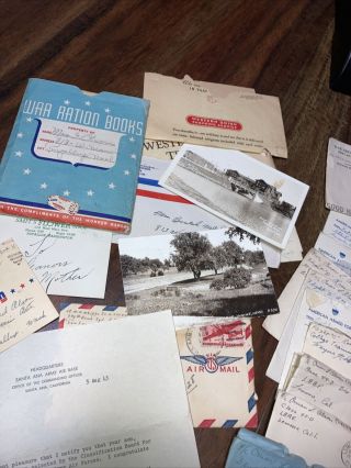 1943 - 46 Usaaf Pilot Wings Red Cross Letters Vmail Omar Lee Olson Atc Kia? Bomber 3
