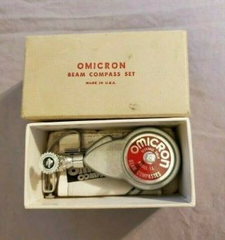 Vintage Omicron Beam Compass Set Model 13