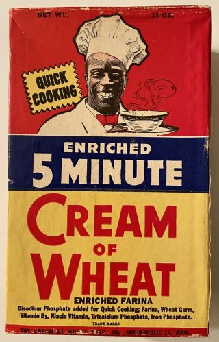 Htf Vintage 1946 Box Of Cream Of Wheat Cereal W/contents Great Graphics