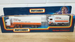 Matchbox Team Convoy Tc4 " Rarer Tnt Cargo Set " With Volvo,  Daf Lorrys