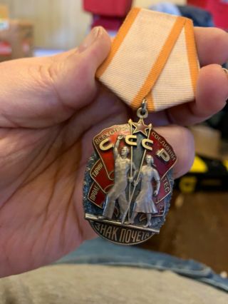 Order Badge Of Honor Russia Soviet Russian Silver Enamel Medal 880118 Award Ussr