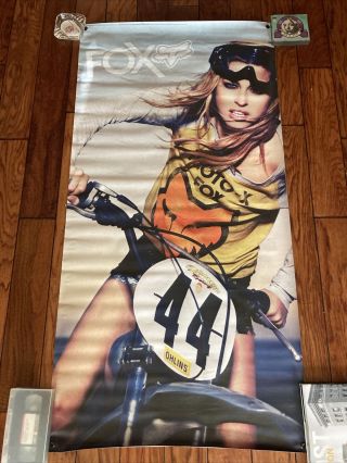 Fox Motocross Vinyl Banner Double Side Print 30x60” Hot Chick Woman Moto - X
