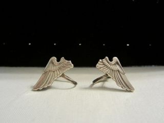Ww Ii Us Army Air Corps.  Pilot Wings,  Sterling Silver Earrings